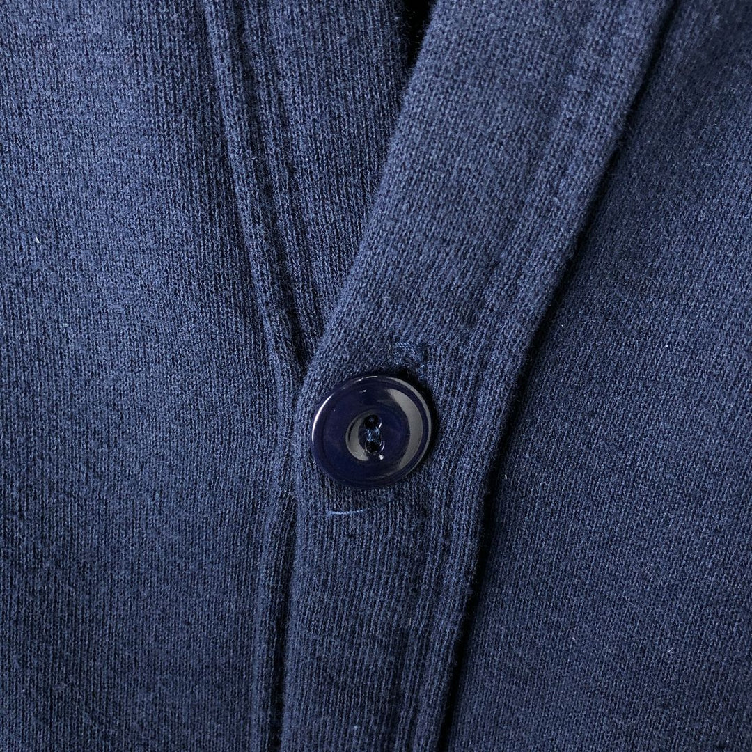 90s-00'S Jerzees College Cardigan, Men's XL equivalent, Vintage polyester navy blue type Vintage Second Hand
