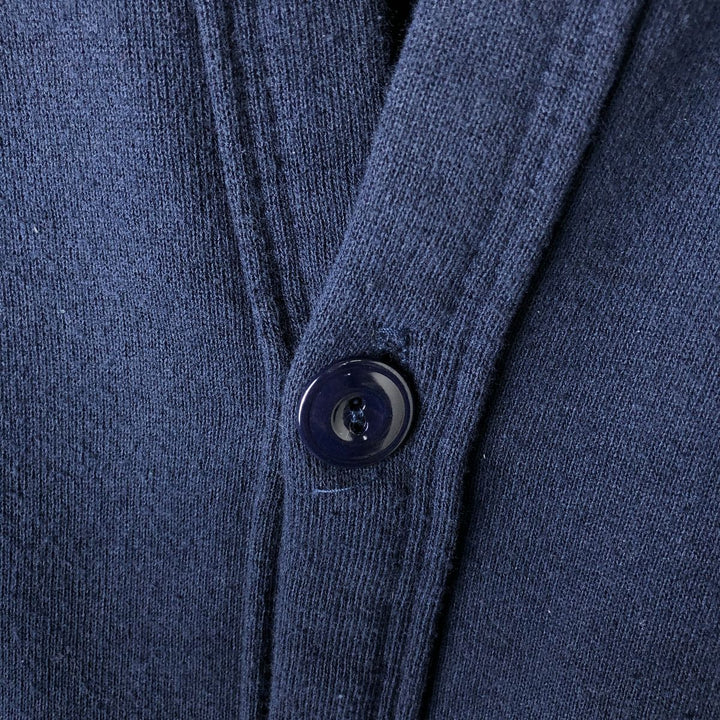 90s-00'S Jerzees College Cardigan, Men's XL equivalent, Vintage polyester navy blue type Vintage Second Hand