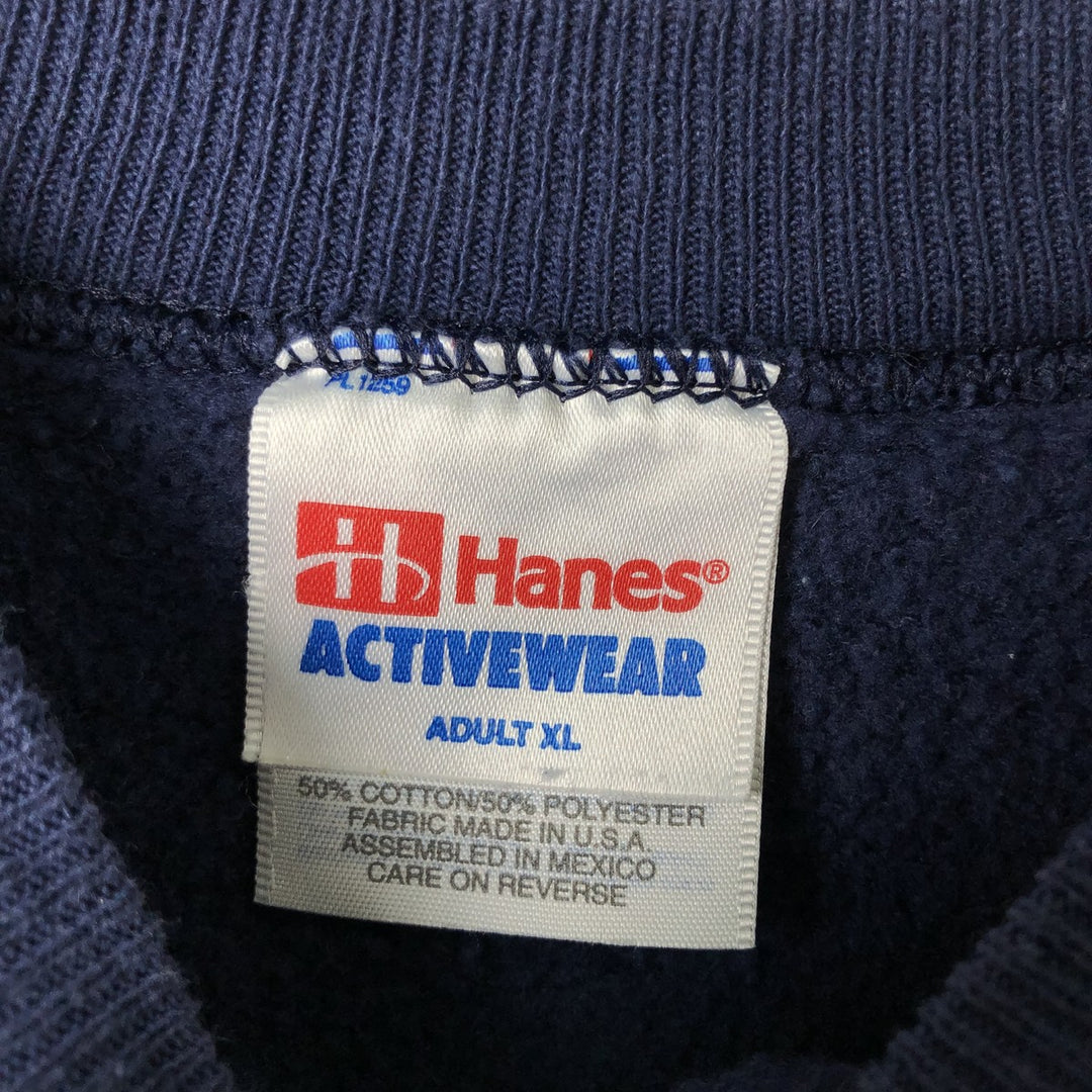 90'S Hanes MICHIGAN University of Michigan College Sweatshirt, Men's XL equivalent, Vintage cotton navy blue type Vintage Second Hand