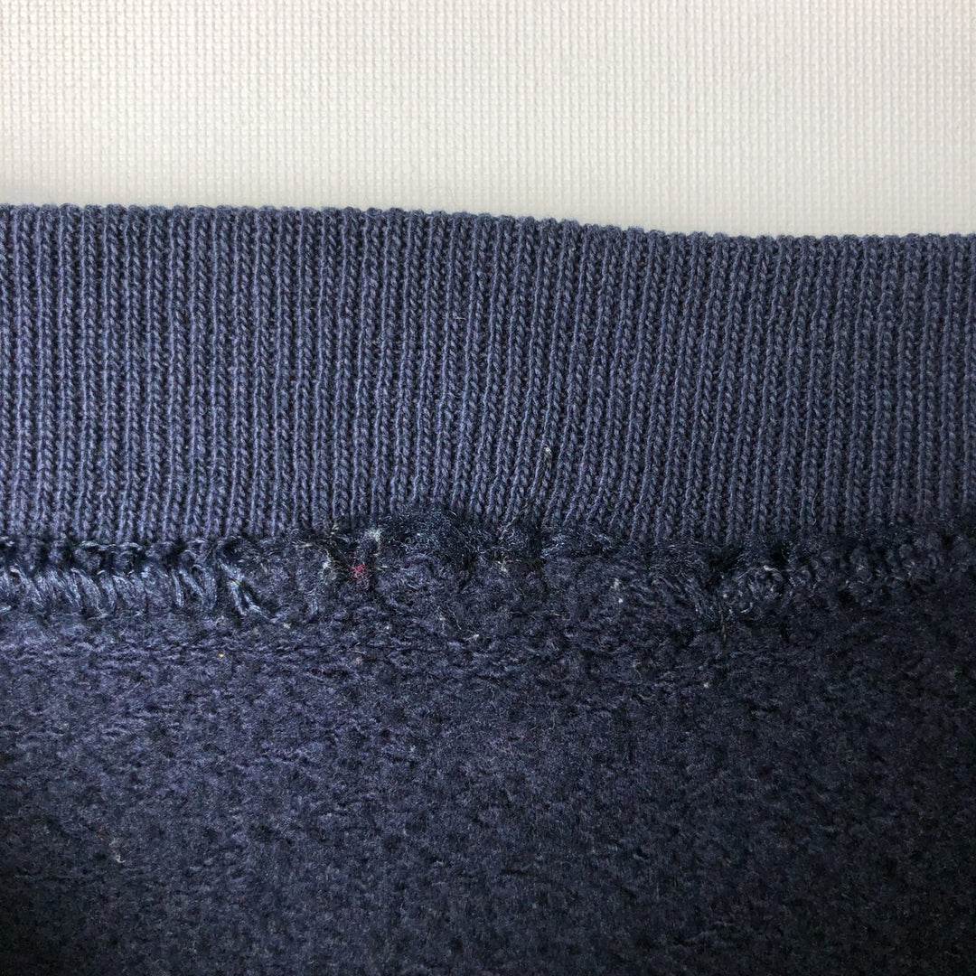 Printed college sweatshirt, men's size L unclear navy blue type Vintage Second Hand