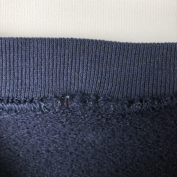 Printed college sweatshirt, men's size L unclear navy blue type Vintage Second Hand