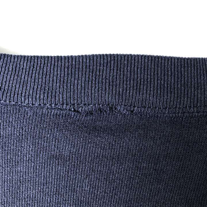 Printed college sweatshirt, men's size L unclear navy blue type Vintage Second Hand