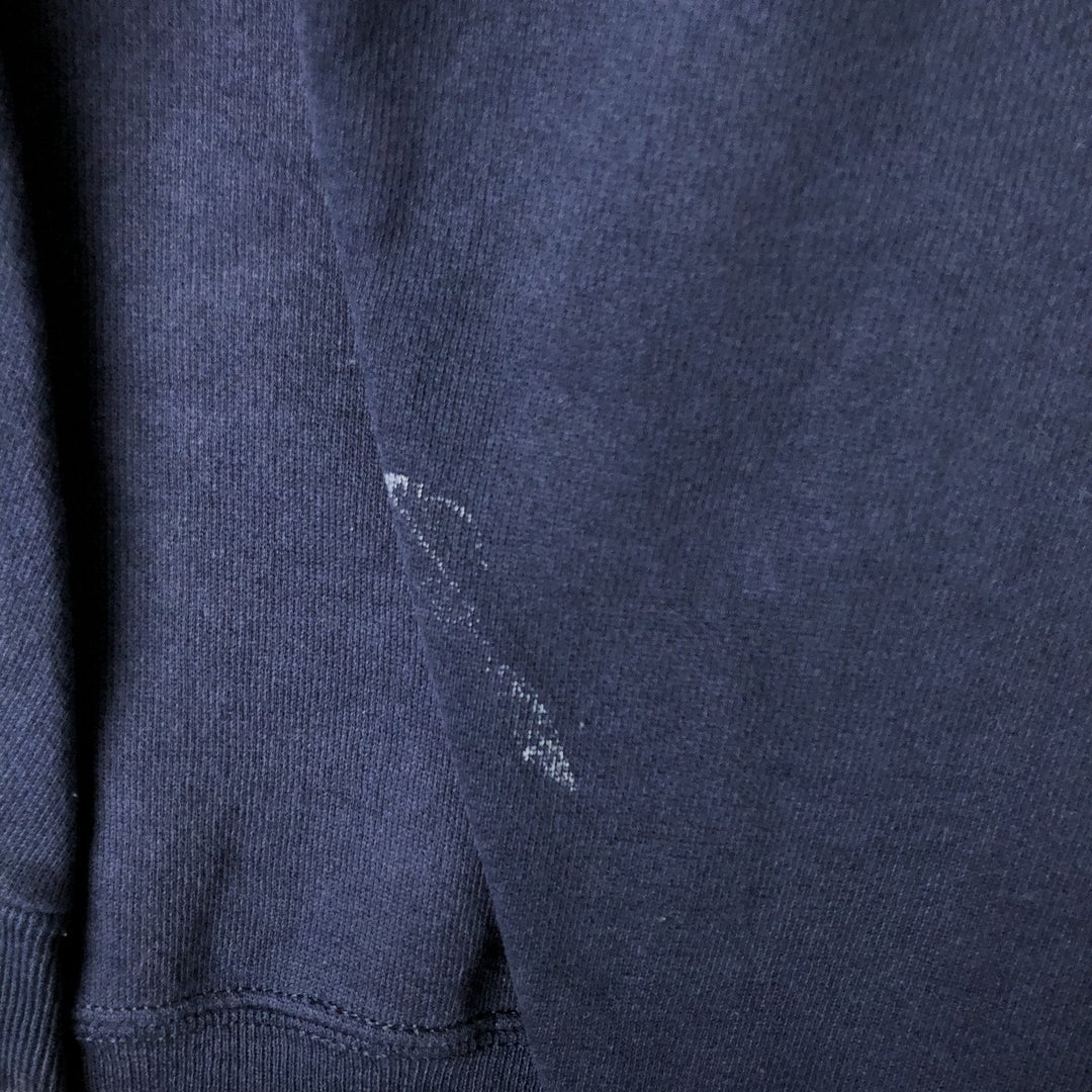 Printed college sweatshirt, men's size L unclear navy blue type Vintage Second Hand