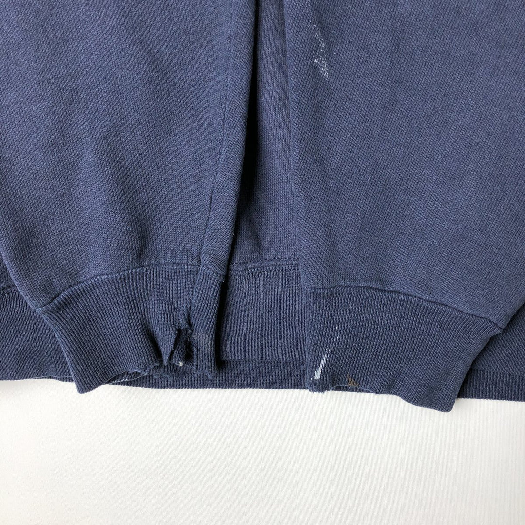 Printed college sweatshirt, men's size L unclear navy blue type Vintage Second Hand