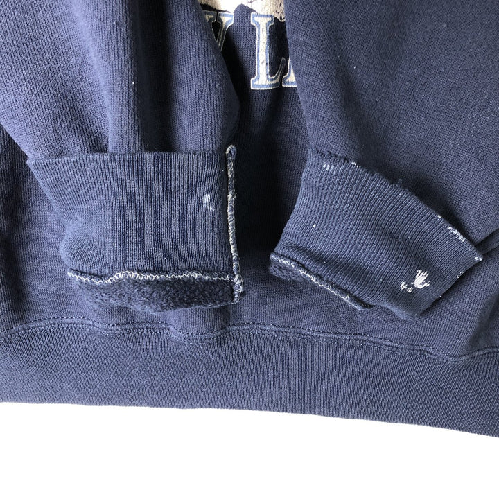 Printed college sweatshirt, men's size L unclear navy blue type Vintage Second Hand