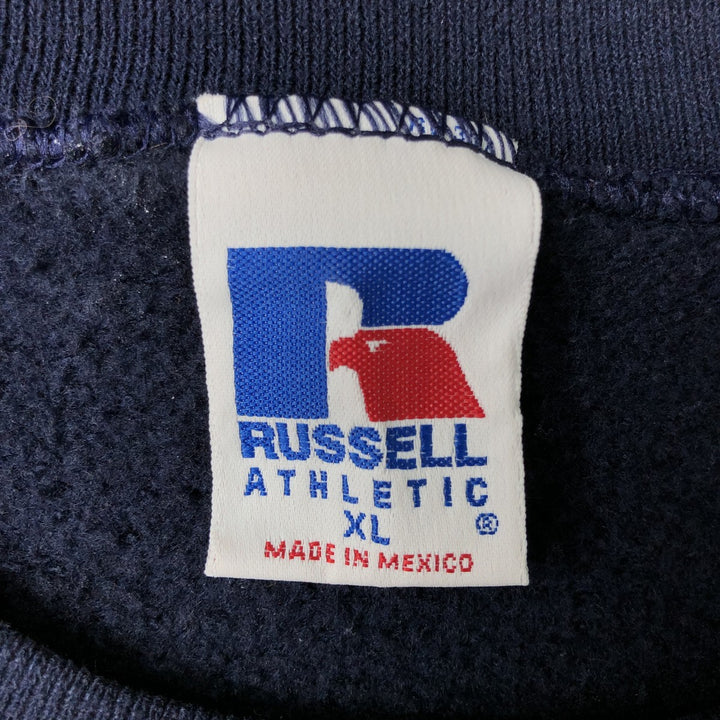 Vintage 90'S Russell ATHLETIC college sweatshirt, size XL, men's cotton navy blue type Vintage Second Hand