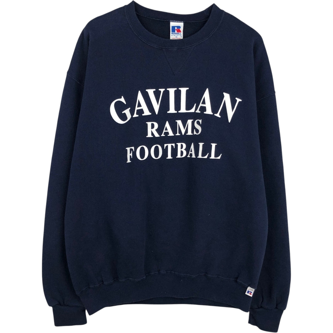90'S Russell College Sweatshirt, Men's XL Size Vintage cotton navy blue type Vintage Second Hand