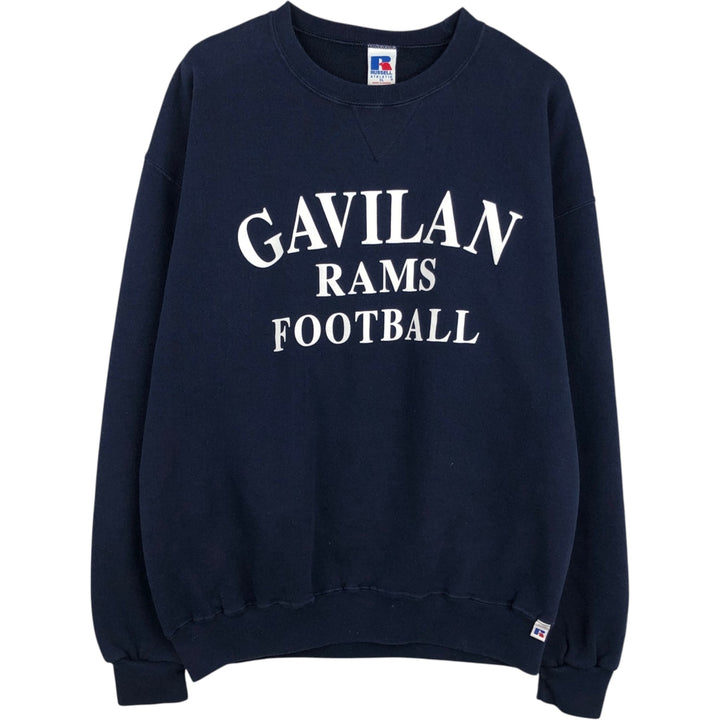 90'S Russell College Sweatshirt, Men's XL Size Vintage cotton navy blue type Vintage Second Hand