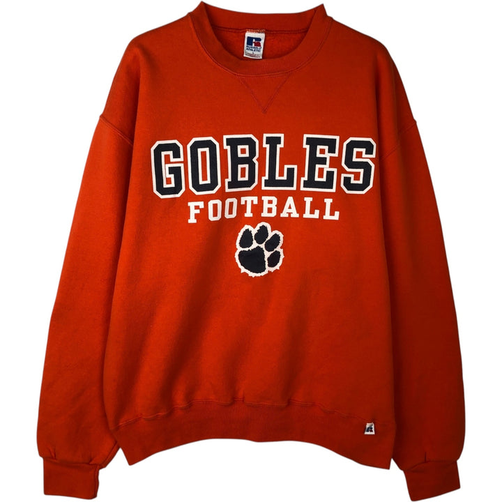 90'S Russell College Sweatshirt, Men's Size L, Vintage cotton orange type Vintage Second Hand