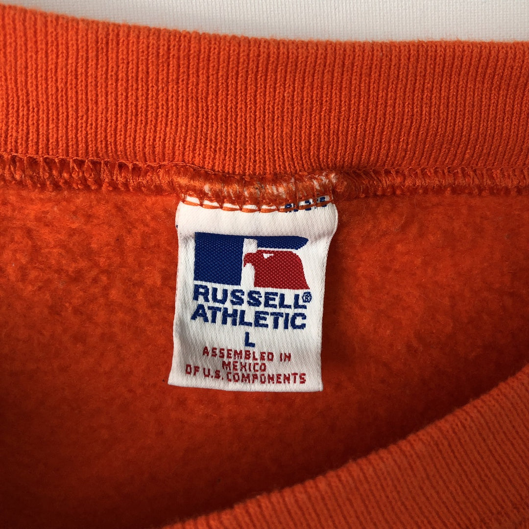 90'S Russell College Sweatshirt, Men's Size L, Vintage cotton orange type Vintage Second Hand
