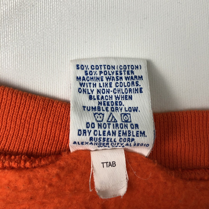 90'S Russell College Sweatshirt, Men's Size L, Vintage cotton orange type Vintage Second Hand