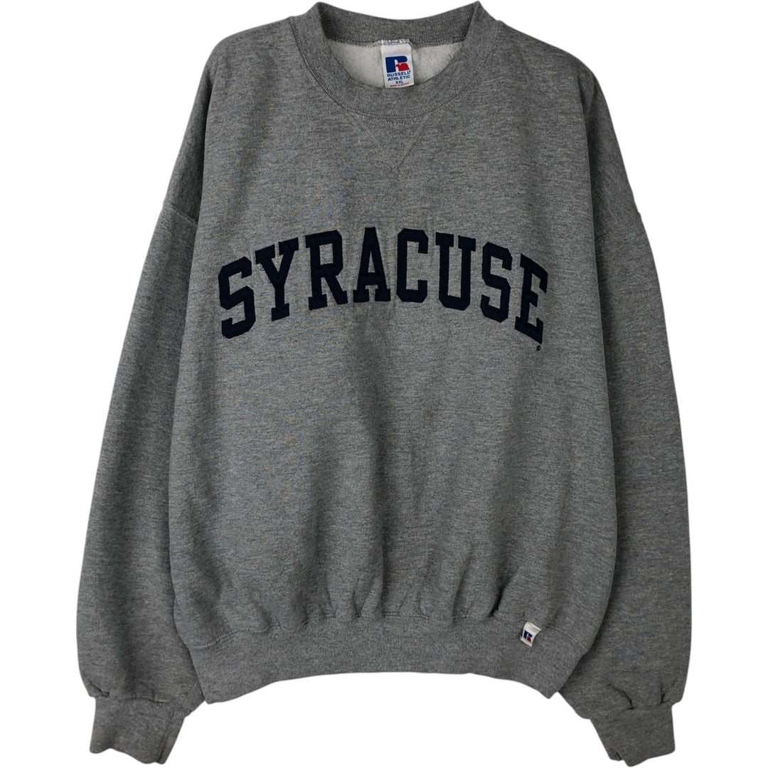 90'S Russell College Sweatshirt, Men's XXL equivalent, Vintage polyester gray type Vintage Second Hand