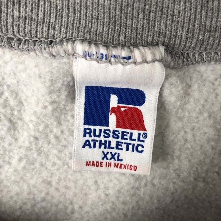 90'S Russell College Sweatshirt, Men's XXL equivalent, Vintage polyester gray type Vintage Second Hand