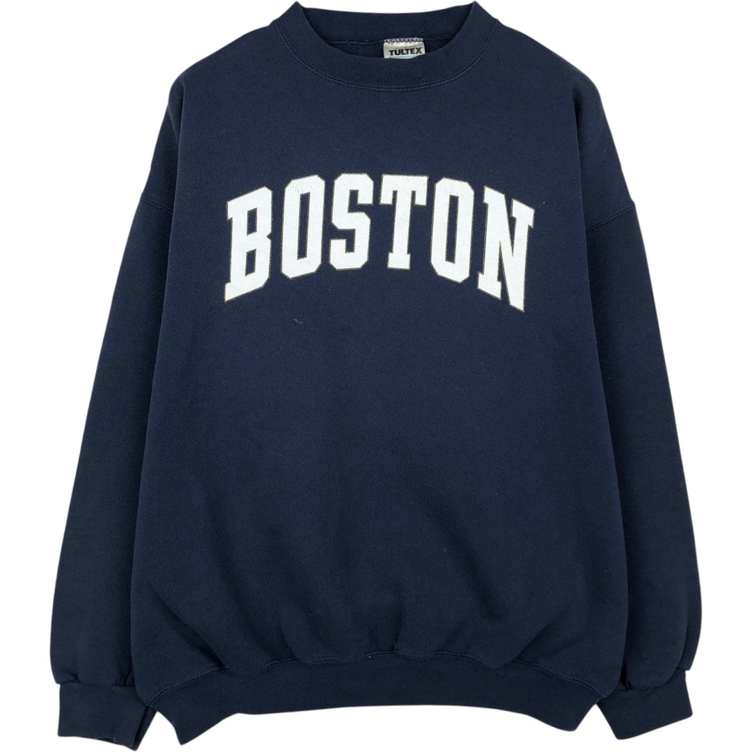 90'S Tultex Boston University Glitter College Sweatshirt, Men's Size XL (Equivalent), Vintage cotton navy blue type Vintage Second Hand