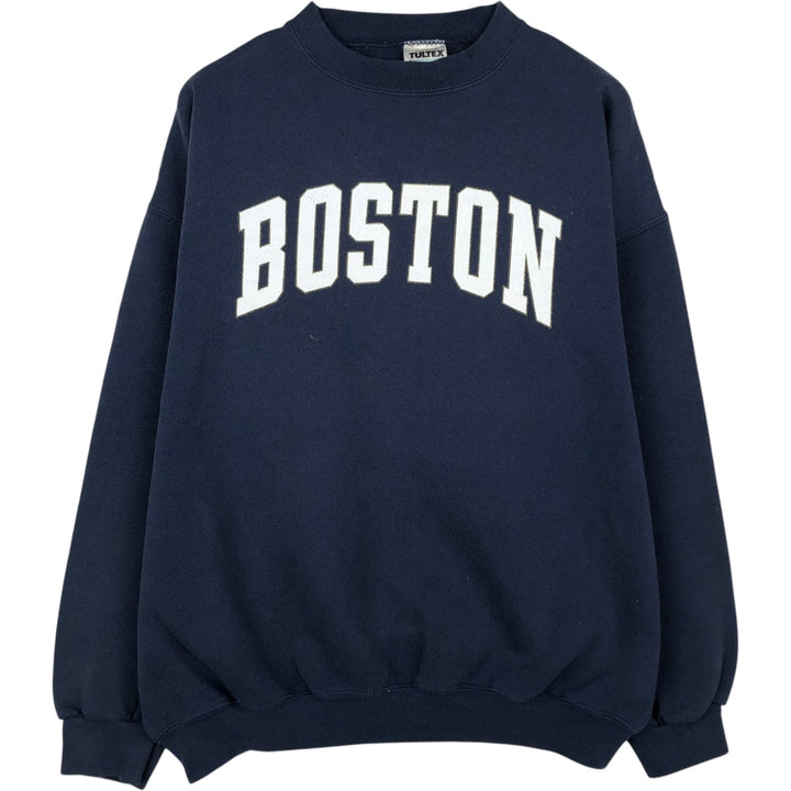 90'S Tultex Boston University Glitter College Sweatshirt, Men's Size XL (Equivalent), Vintage cotton navy blue type Vintage Second Hand