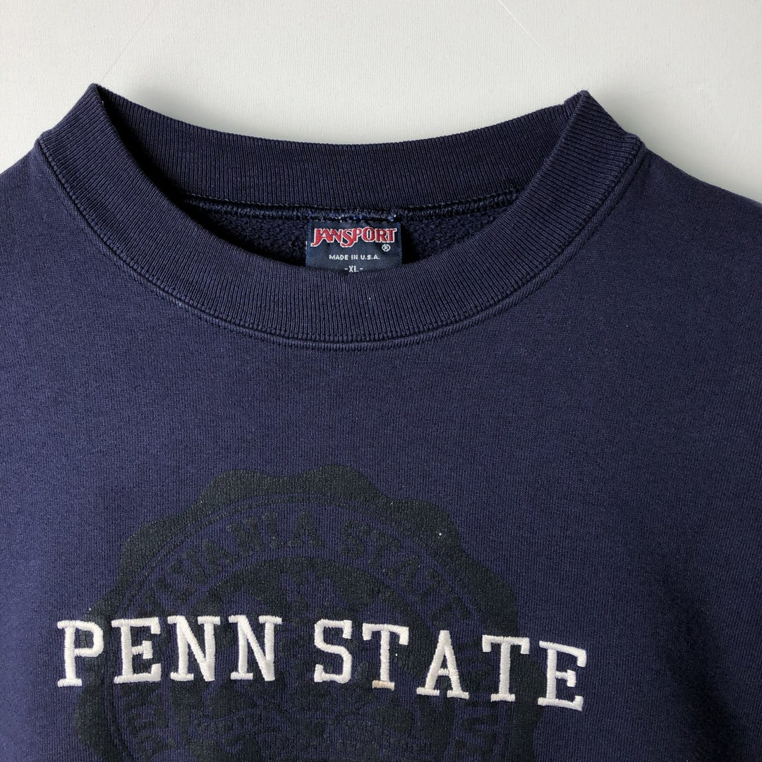 90'S Jansport College Sweatshirt, Made in USA, Men's XL, Vintage polyester navy blue type Vintage Second Hand