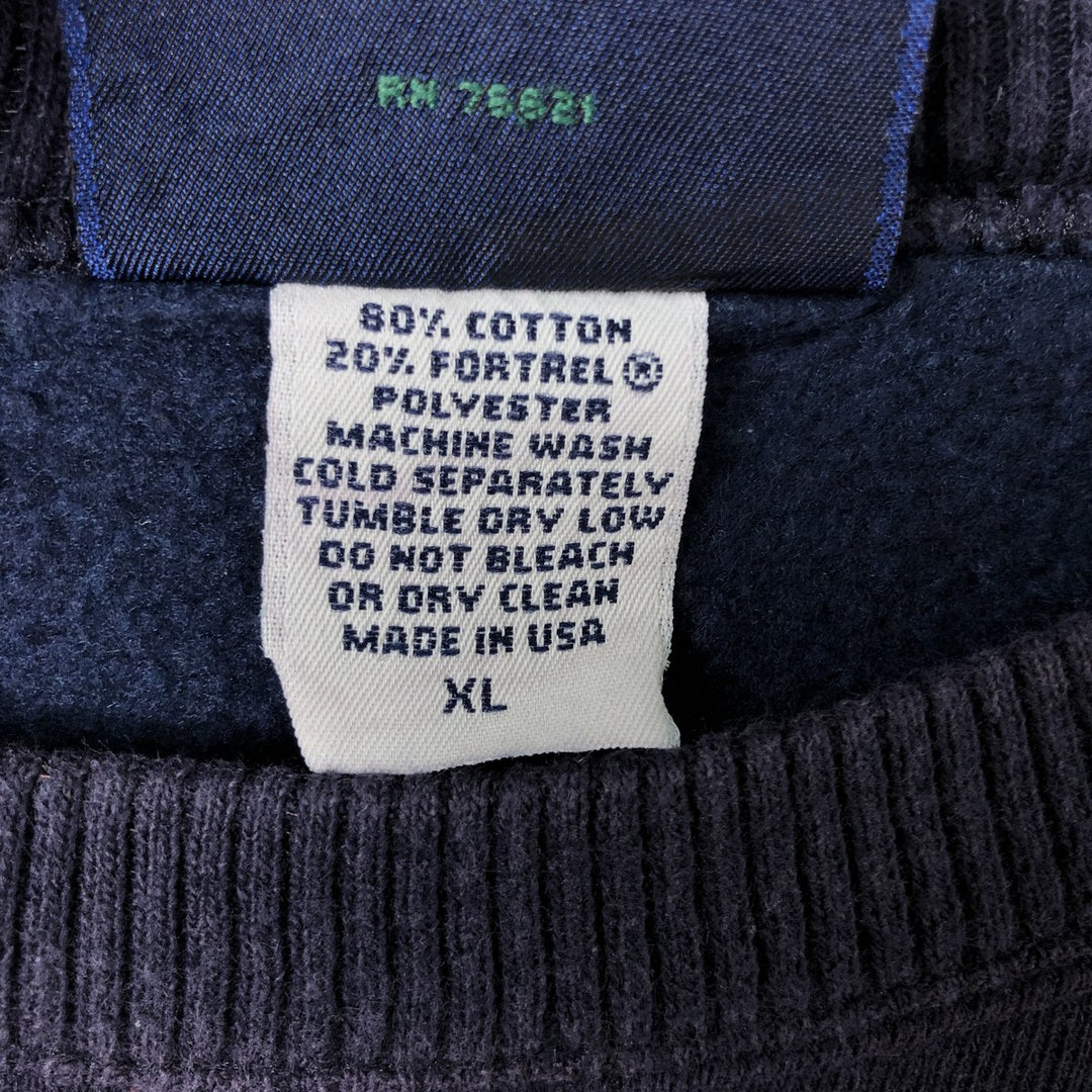 CAMPUS OUTPOST MICHIGAN University of Michigan College Sweatshirt, Made in USA, Men's XL equivalent. cotton navy blue type Vintage Second Hand