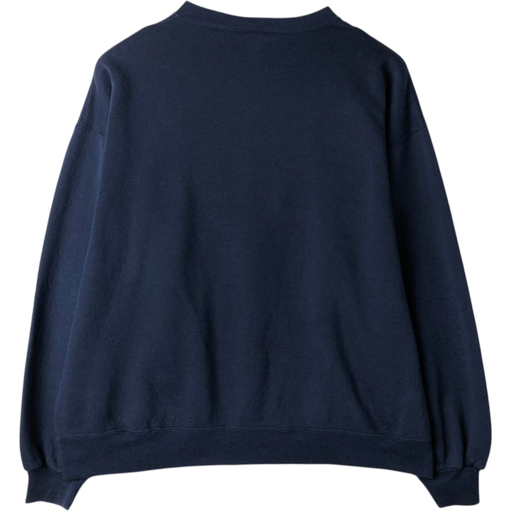 90'S Russell Athletic Logo Patch Sweatshirt, Made in USA, Men's XXL (approx.) Vintage cotton navy blue type Vintage Second Hand