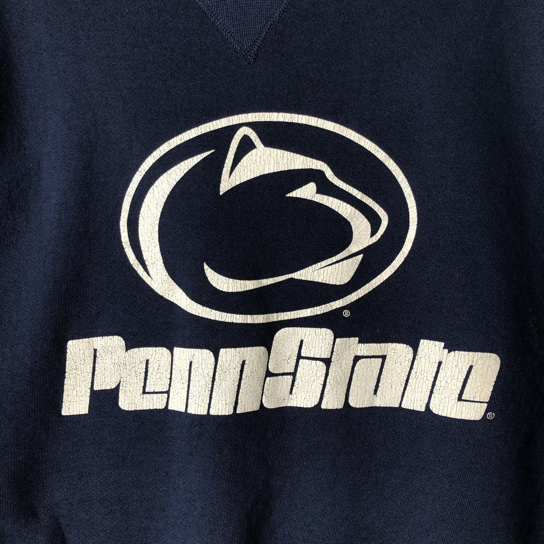 90'S Russell Athletic Logo Patch Sweatshirt, Made in USA, Men's XXL (approx.) Vintage cotton navy blue type Vintage Second Hand