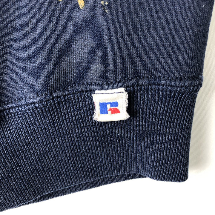 90'S Russell Athletic Logo Patch Sweatshirt, Made in USA, Men's XXL (approx.) Vintage cotton navy blue type Vintage Second Hand