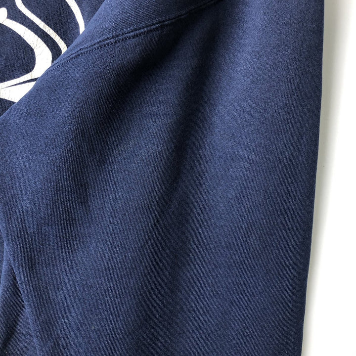 90'S Russell Athletic Logo Patch Sweatshirt, Made in USA, Men's XXL (approx.) Vintage cotton navy blue type Vintage Second Hand