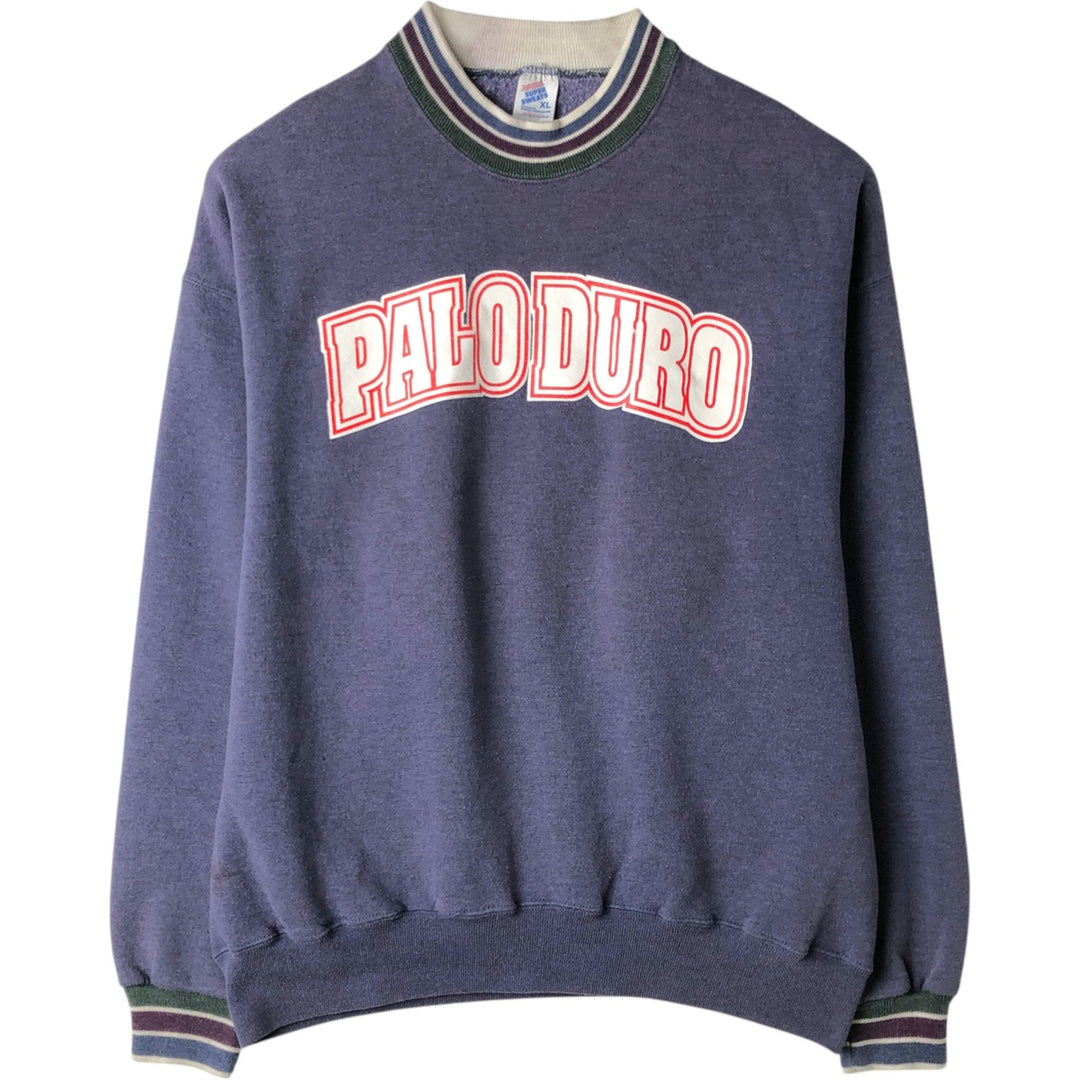 Jerzees College Sweatshirt, Made in USA, Men's XL equivalent, Vintage. polyester Purple type blue-purple Vintage Second Hand