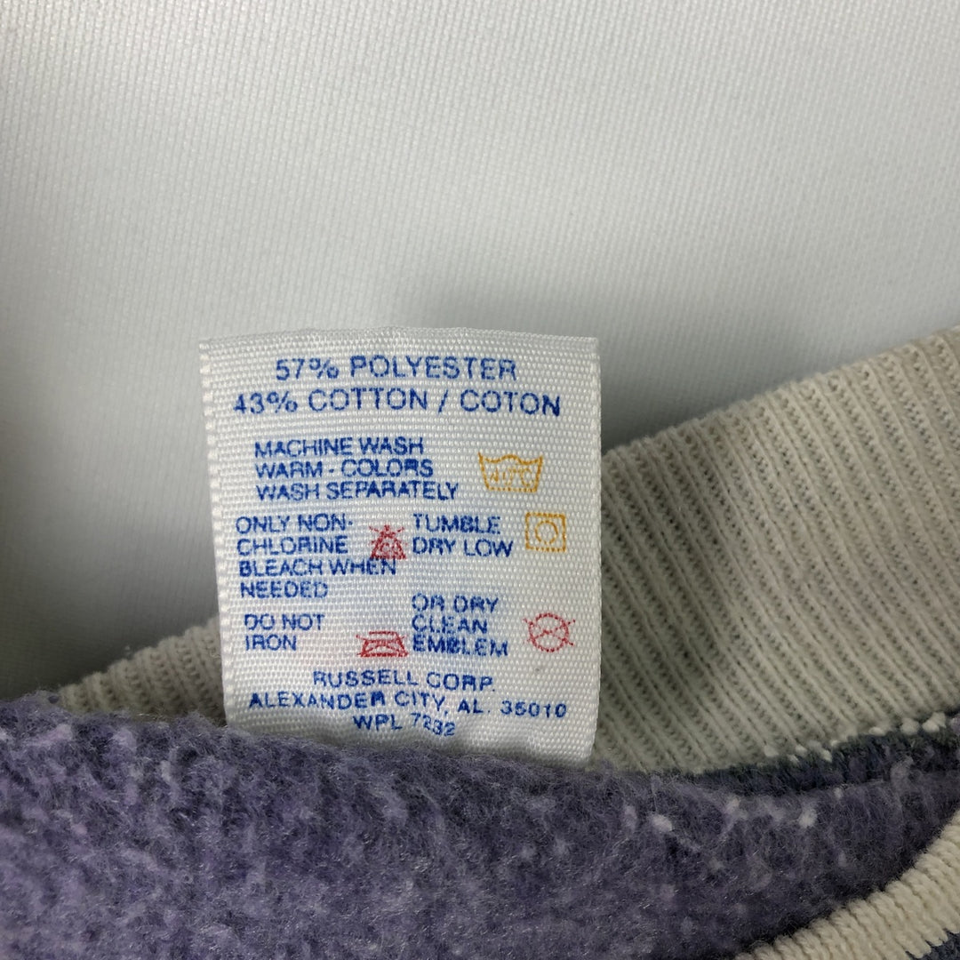 Jerzees College Sweatshirt, Made in USA, Men's XL equivalent, Vintage. polyester Purple type blue-purple Vintage Second Hand