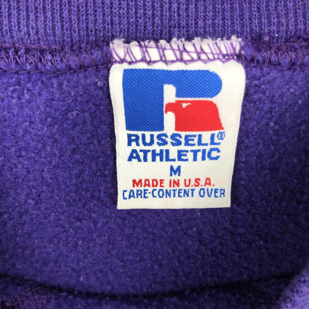 90'S Russell College Sweatshirt, Made in USA, Men's M, Vintage cotton purple type Vintage Second Hand