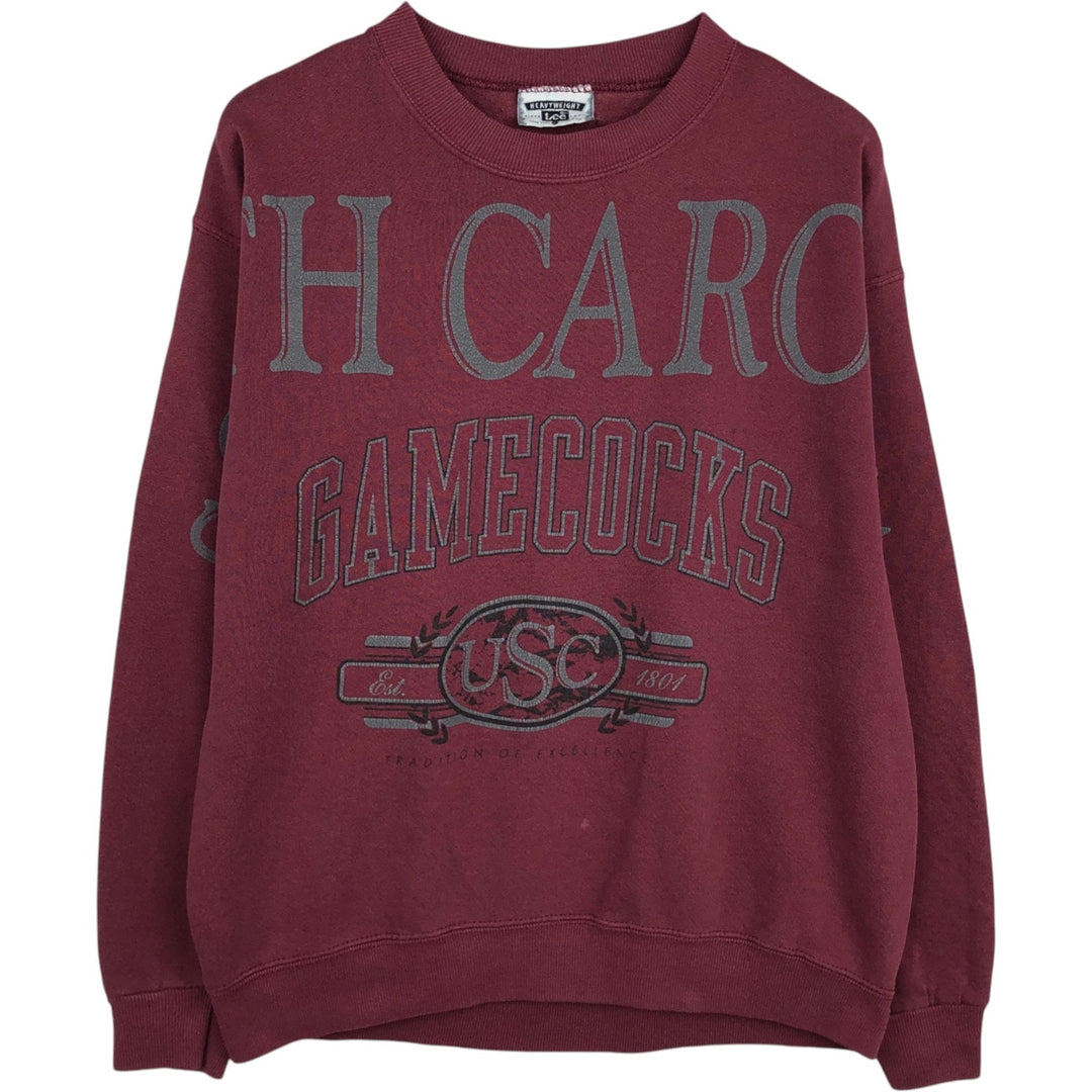 90'S Lee College Sweatshirt, Made in USA, Men's L, Vintage cotton wine-red Vintage Second Hand