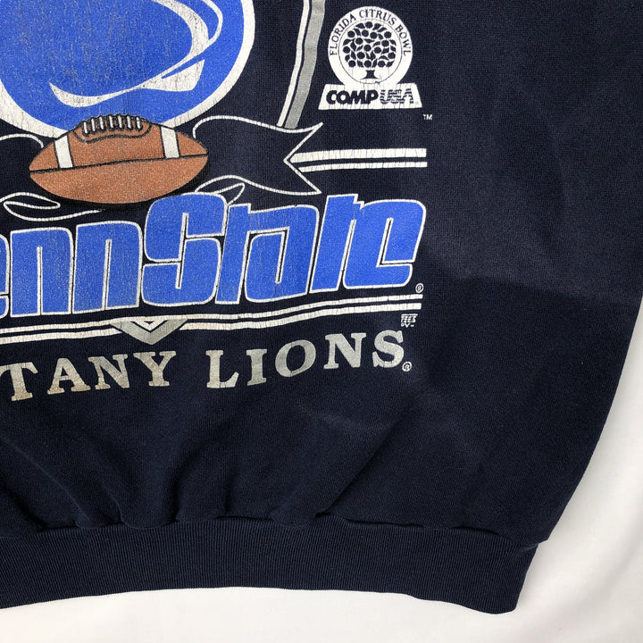 90'S TULTEX College Sweatshirt, Made in USA, Men's XXL equivalent, Vintage cotton navy blue type Vintage Second Hand