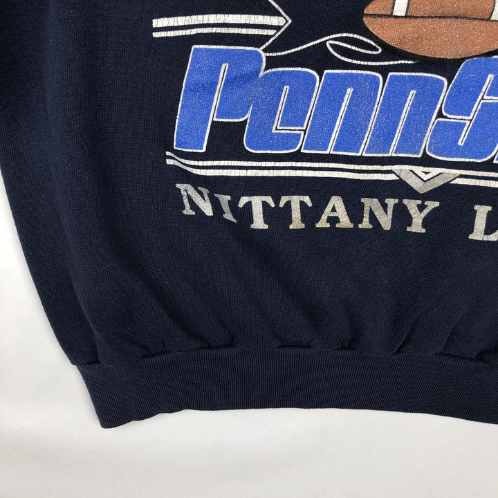 90'S TULTEX College Sweatshirt, Made in USA, Men's XXL equivalent, Vintage cotton navy blue type Vintage Second Hand