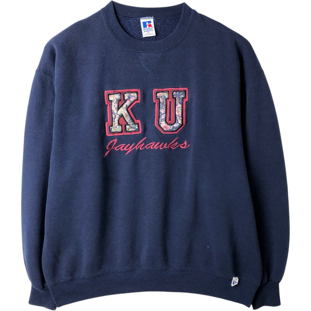 Vintage 90'S Russell ATHLETIC sweatshirt, Made in USA, Men's XL cotton navy blue type Vintage Second Hand