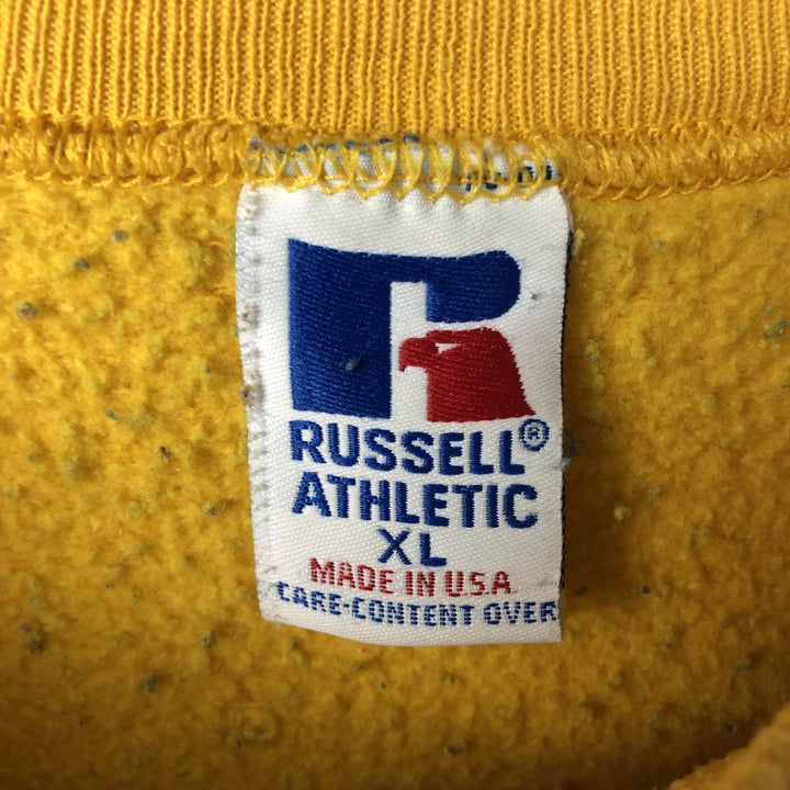 Vintage 90'S Russell ATHLETIC sweatshirt, Made in USA, Men's XL cotton yellow type Vintage Second Hand