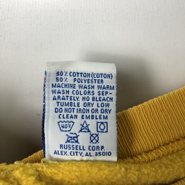Vintage 90'S Russell ATHLETIC sweatshirt, Made in USA, Men's XL cotton yellow type Vintage Second Hand