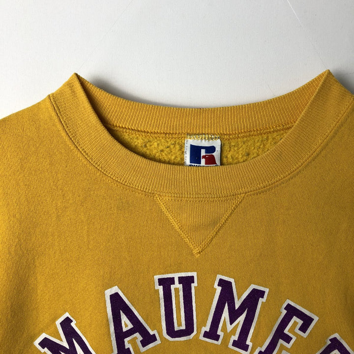 Vintage 90'S Russell ATHLETIC sweatshirt, Made in USA, Men's XL cotton yellow type Vintage Second Hand