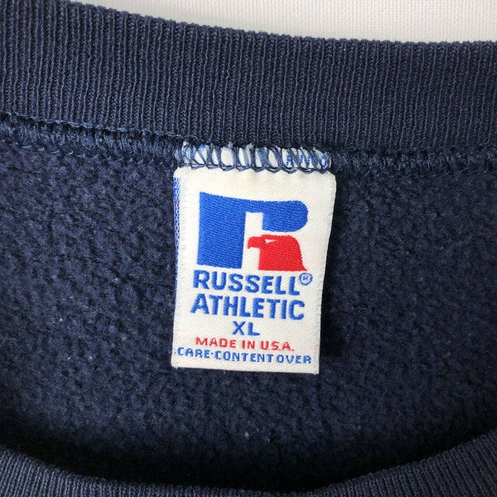 90'S Russell Notre Dame College Sweatshirt, Made in USA, Men's Size XL (approx.) cotton navy blue type Vintage Second Hand