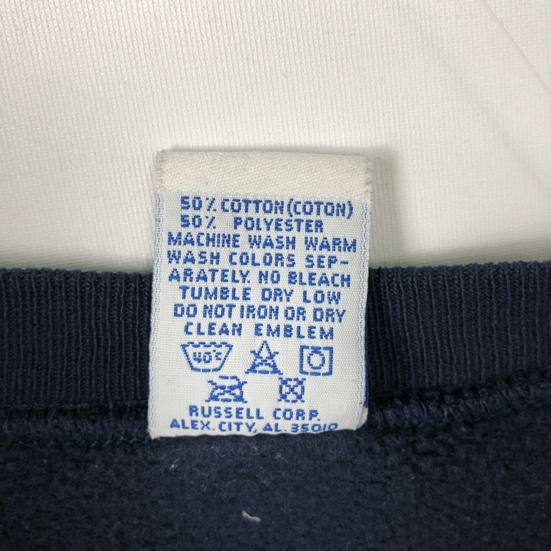 90'S Russell Notre Dame College Sweatshirt, Made in USA, Men's Size XL (approx.) cotton navy blue type Vintage Second Hand