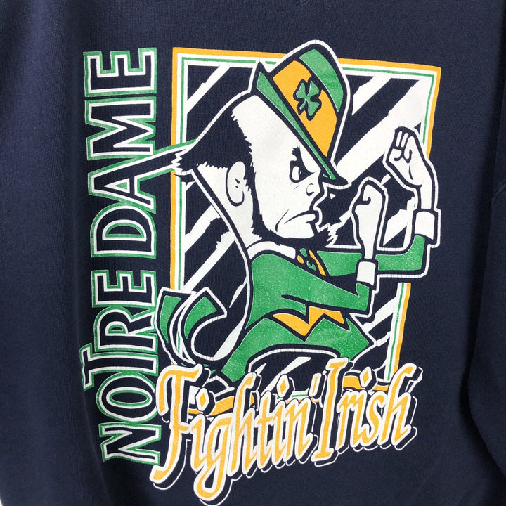 90'S Russell Notre Dame College Sweatshirt, Made in USA, Men's Size XL (approx.) cotton navy blue type Vintage Second Hand