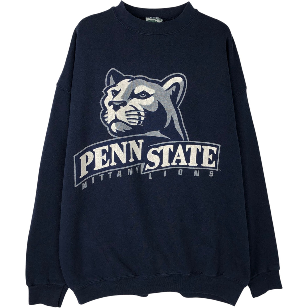 90'S Briar Creek Pennsylvania State University College Character Sweatshirt, Made in USA, Men's XL cotton navy blue type Vintage Second Hand