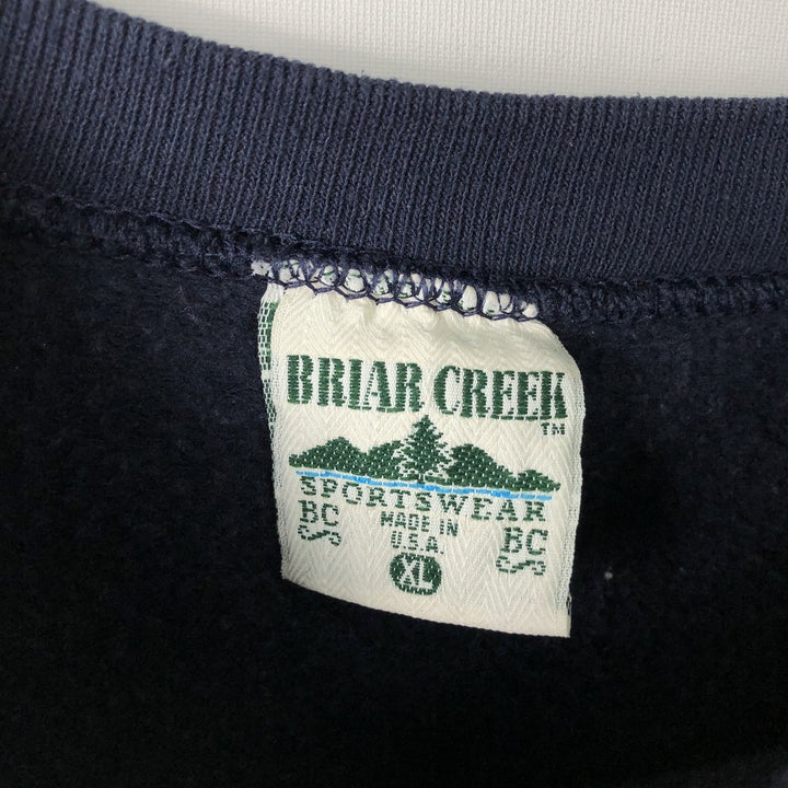 90'S Briar Creek Pennsylvania State University College Character Sweatshirt, Made in USA, Men's XL cotton navy blue type Vintage Second Hand