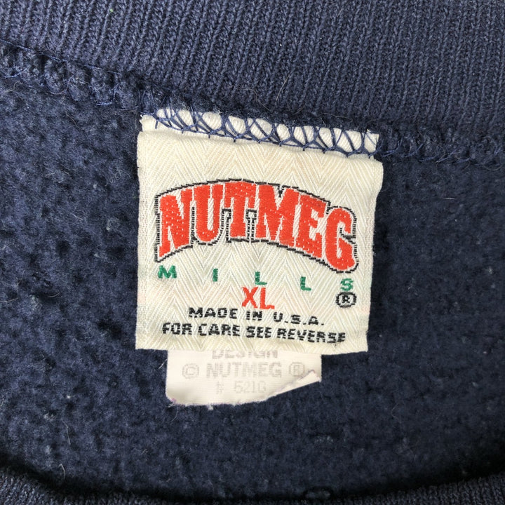 90'S NUTMEG Notre Dame University College Sweatshirt, Made in USA, Men's XL equivalent, Vintage cotton navy blue type Vintage Second Hand