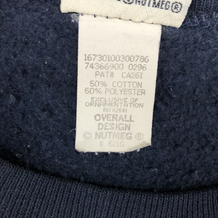 90'S NUTMEG Notre Dame University College Sweatshirt, Made in USA, Men's XL equivalent, Vintage cotton navy blue type Vintage Second Hand