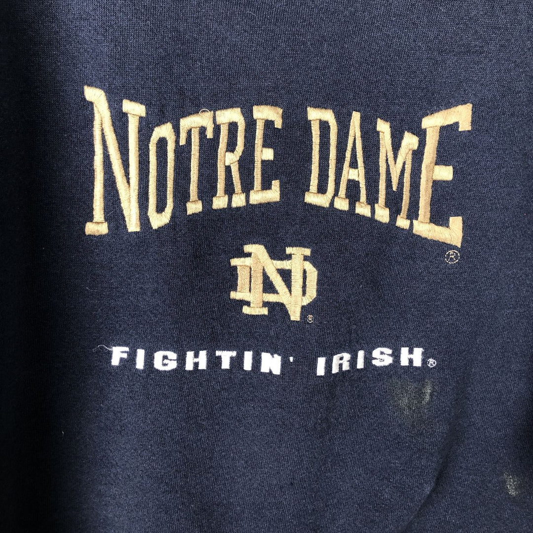 90'S NUTMEG Notre Dame University College Sweatshirt, Made in USA, Men's XL equivalent, Vintage cotton navy blue type Vintage Second Hand
