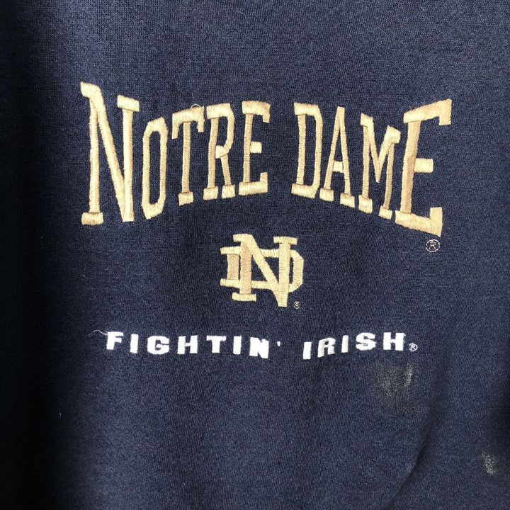 90'S NUTMEG Notre Dame University College Sweatshirt, Made in USA, Men's XL equivalent, Vintage cotton navy blue type Vintage Second Hand