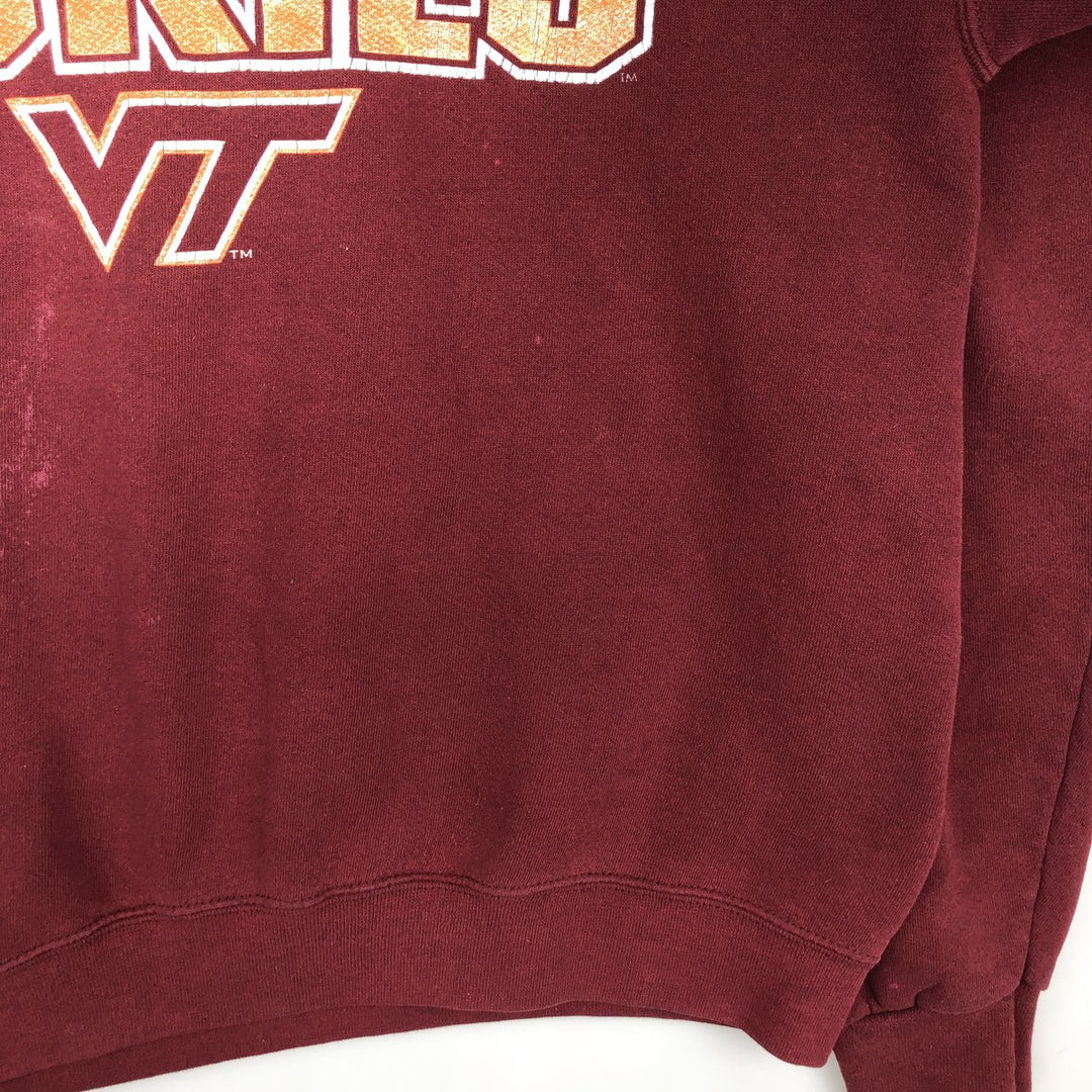 90'S PLUMA SANTEE College Sweatshirt, Made in USA, Men's Size L (Equivalent), Vintage polyester bordeaux Vintage Second Hand