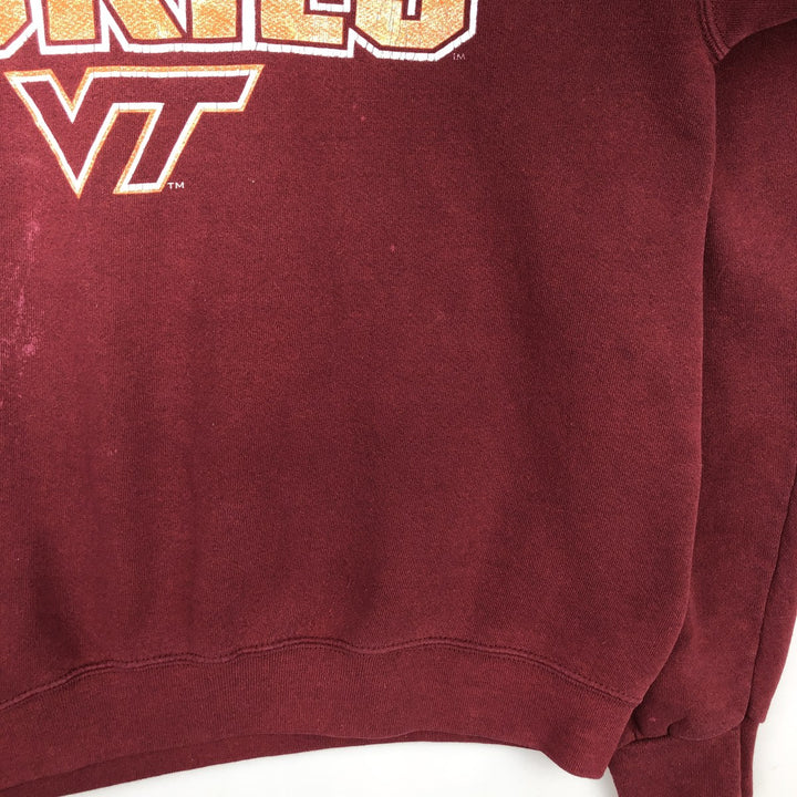 90'S PLUMA SANTEE College Sweatshirt, Made in USA, Men's Size L (Equivalent), Vintage polyester bordeaux Vintage Second Hand