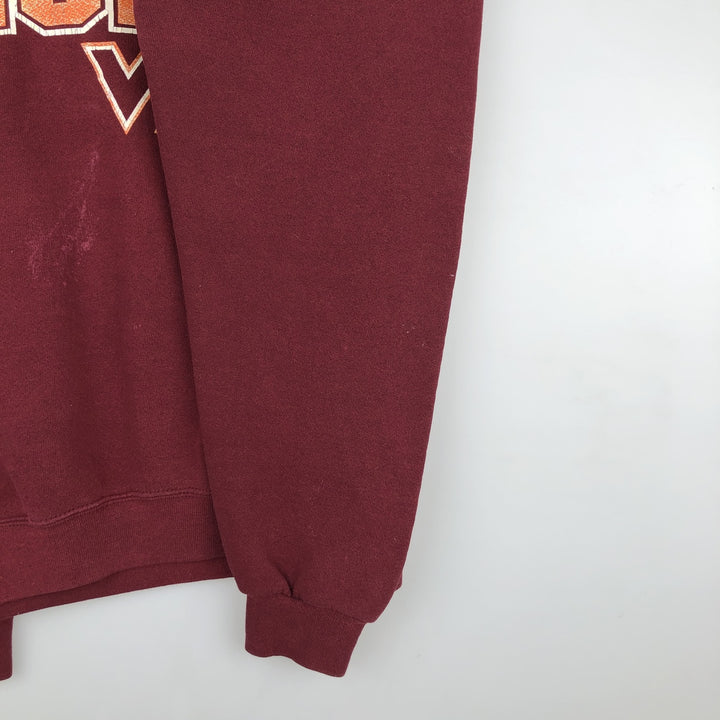 90'S PLUMA SANTEE College Sweatshirt, Made in USA, Men's Size L (Equivalent), Vintage polyester bordeaux Vintage Second Hand