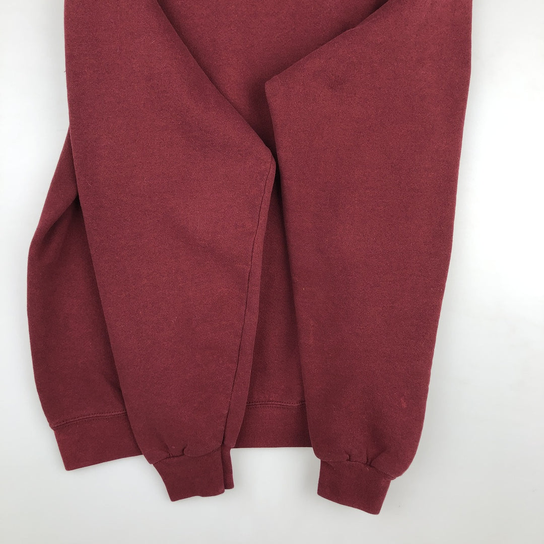 90'S PLUMA SANTEE College Sweatshirt, Made in USA, Men's Size L (Equivalent), Vintage polyester bordeaux Vintage Second Hand