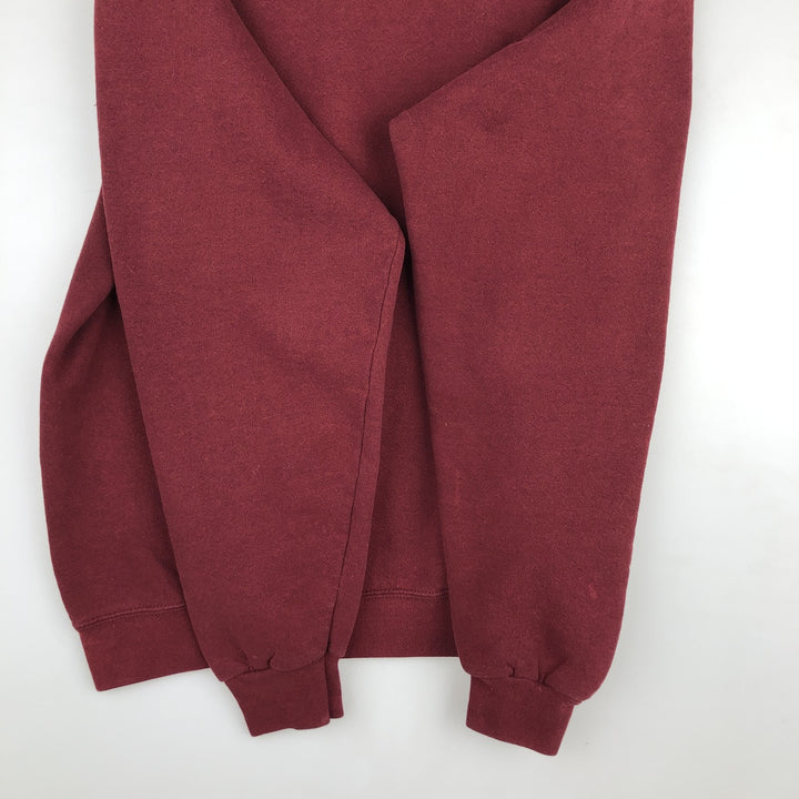 90'S PLUMA SANTEE College Sweatshirt, Made in USA, Men's Size L (Equivalent), Vintage polyester bordeaux Vintage Second Hand