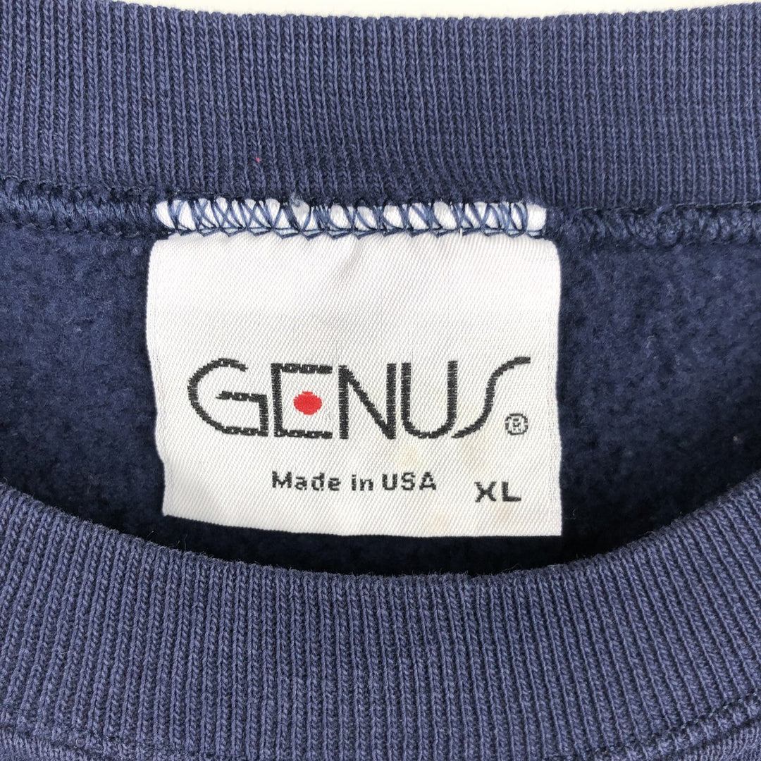 90'S Genus Wisconsin University of Wisconsin College Sweatshirt, Made in USA, Men's XL equivalent, Vintage cotton navy blue type Vintage Second Hand